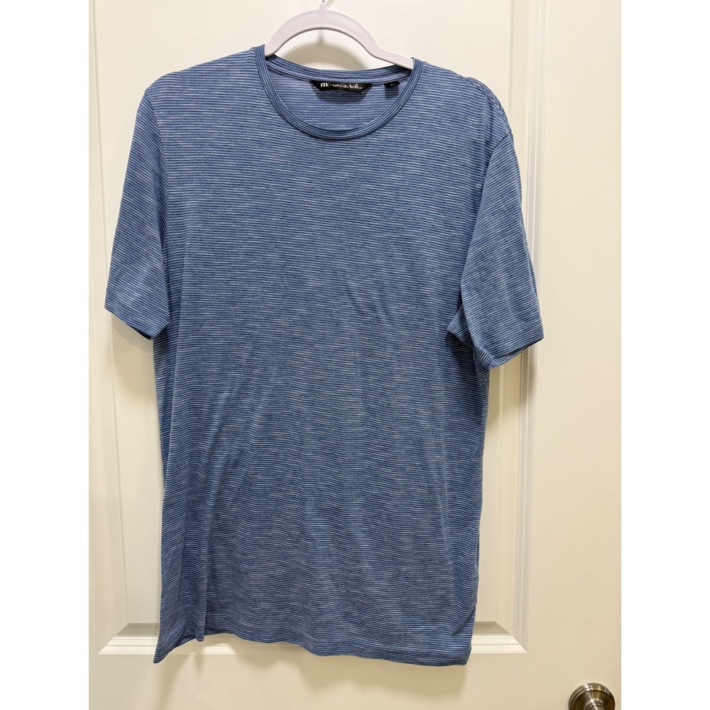 TravisMathew Mens‎ Blue Striped Short Sleeve Crewneck T-Shirt Large L